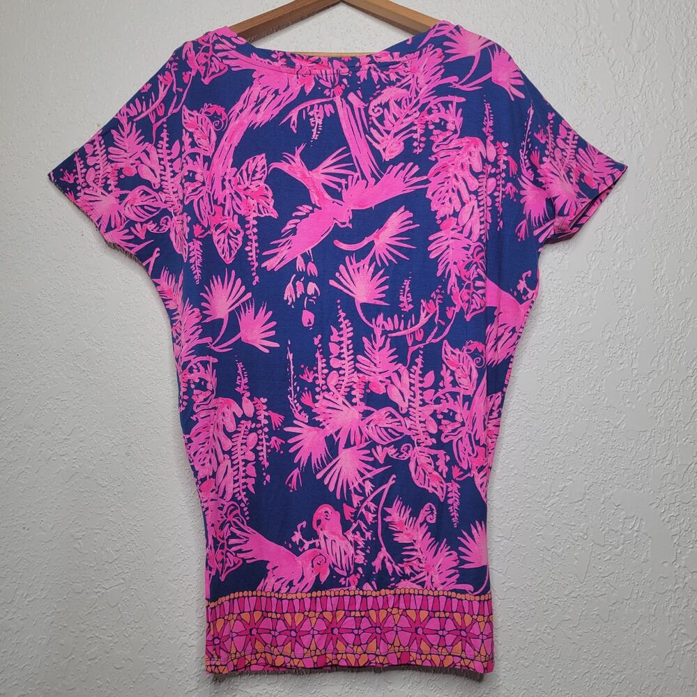 Lilly Pulitzer Lowe Indigo Night Caw Print Dolman Sleeve Jersey Knit Dress✨️S - Picture 11 of 12